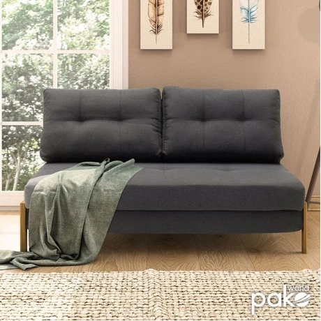 Armchair - bed Fancy pakoworld with fabric in dark grey colour 150x92x77cm