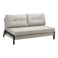 2-seater sofa - bed Fancy pakoworld fabric beige-black metal legs 150x98x70cm