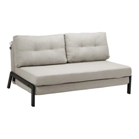 2-seater sofa - bed Fancy pakoworld fabric beige-black metal legs 150x98x70cm