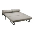 2-seater sofa - bed Fancy pakoworld fabric beige-black metal legs 150x98x70cm