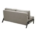 2-seater sofa - bed Fancy pakoworld fabric beige-black metal legs 150x98x70cm