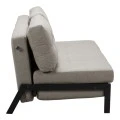 2-seater sofa - bed Fancy pakoworld fabric beige-black metal legs 150x98x70cm