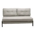 2-seater sofa - bed Fancy pakoworld fabric beige-black metal legs 150x98x70cm
