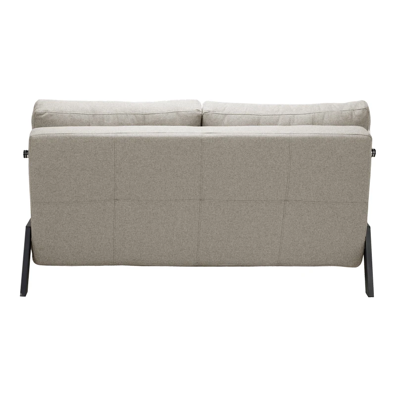 2-seater sofa - bed Fancy pakoworld fabric beige-black metal legs 150x98x70cm