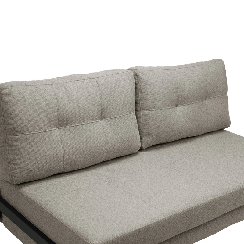2-seater sofa - bed Fancy pakoworld fabric beige-black metal legs 150x98x70cm