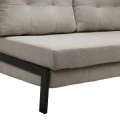 2-seater sofa - bed Fancy pakoworld fabric beige-black metal legs 150x98x70cm