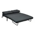 2seat sofa-bed Fancy pakoworld with fabric in dark grey color and black leg 150x92x77cm