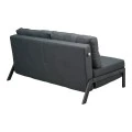 2seat sofa-bed Fancy pakoworld with fabric in dark grey color and black leg 150x92x77cm