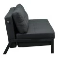 2seat sofa-bed Fancy pakoworld with fabric in dark grey color and black leg 150x92x77cm