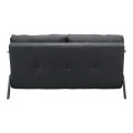 2seat sofa-bed Fancy pakoworld with fabric in dark grey color and black leg 150x92x77cm