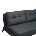 2seat sofa-bed Fancy pakoworld with fabric in dark grey color and black leg 150x92x77cm