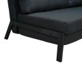 2seat sofa-bed Fancy pakoworld with fabric in dark grey color and black leg 150x92x77cm