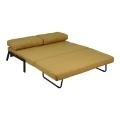 2seat sofa-bed Fancy pakoworld with fabric in yellow color and black leg 150x92x77cm