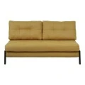 2seat sofa-bed Fancy pakoworld with fabric in yellow color and black leg 150x92x77cm