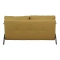 2seat sofa-bed Fancy pakoworld with fabric in yellow color and black leg 150x92x77cm