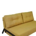 2seat sofa-bed Fancy pakoworld with fabric in yellow color and black leg 150x92x77cm