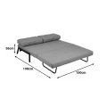 2seat sofa-bed Fancy pakoworld with fabric in beige color and natural leg 150x92x77cm