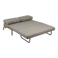 2seat sofa-bed Fancy pakoworld with fabric in beige color and natural leg 150x92x77cm