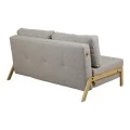2seat sofa-bed Fancy pakoworld with fabric in beige color and natural leg 150x92x77cm