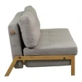 2seat sofa-bed Fancy pakoworld with fabric in beige color and natural leg 150x92x77cm