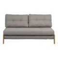 2seat sofa-bed Fancy pakoworld with fabric in beige color and natural leg 150x92x77cm