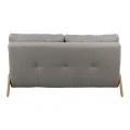 2seat sofa-bed Fancy pakoworld with fabric in beige color and natural leg 150x92x77cm