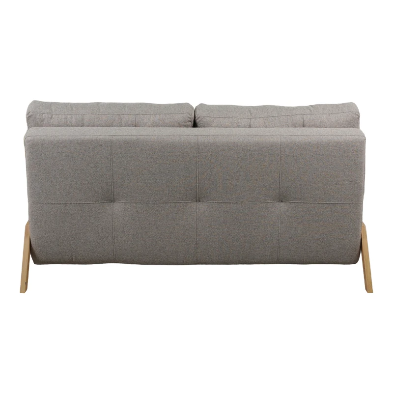 2seat sofa-bed Fancy pakoworld with fabric in beige color and natural leg 150x92x77cm