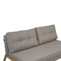 2seat sofa-bed Fancy pakoworld with fabric in beige color and natural leg 150x92x77cm