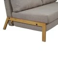 2seat sofa-bed Fancy pakoworld with fabric in beige color and natural leg 150x92x77cm