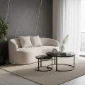 2-seater sofa Raini pakoworld with cushions cream velvet 178x82x68cm