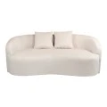 2-seater sofa Raini pakoworld with cushions cream velvet 178x82x68cm