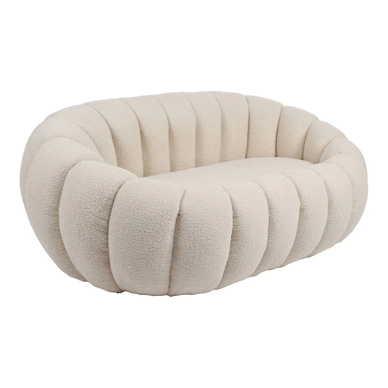 2-seater sofa Yannick pakoworld boucle beige fabric 148x92x62cm