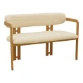 2-seater Berdona pakoworld beige fabric-natural color metal leg 120x47x78cm