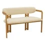 2-seater Berdona pakoworld beige fabric-natural color metal leg 120x47x78cm