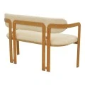 2-seater Berdona pakoworld beige fabric-natural color metal leg 120x47x78cm