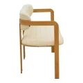 2-seater Berdona pakoworld beige fabric-natural color metal leg 120x47x78cm