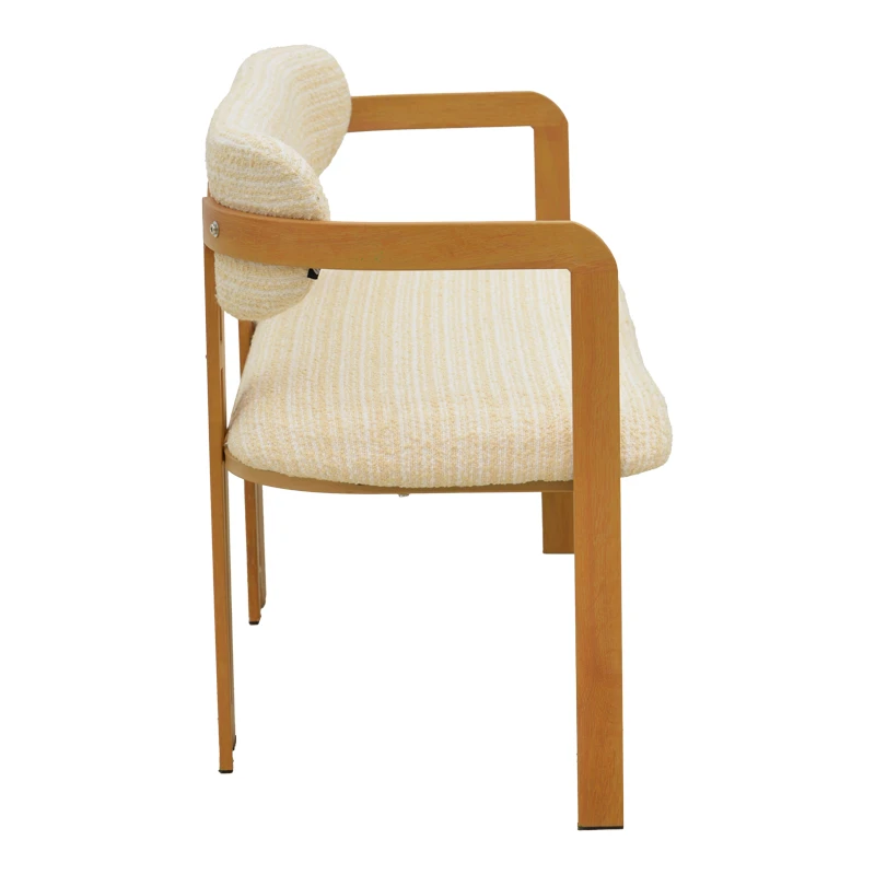 2-seater Berdona pakoworld beige fabric-natural color metal leg 120x47x78cm