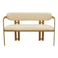 2-seater Berdona pakoworld beige fabric-natural color metal leg 120x47x78cm