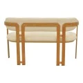 2-seater Berdona pakoworld beige fabric-natural color metal leg 120x47x78cm