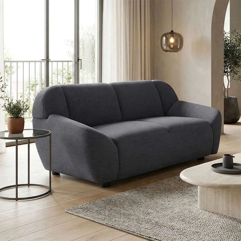 Two-seater sofa Echono pakoworld anthracite fabric 144x88x77cm