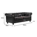 Kαναπές διθέσιος τ. Chesterfield pakoworld pu κυπαρισσί 160x84x67εκ