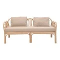 2-seater Ytrone sofa pakoworld natural color rattan-beige cushion 166x61.5x71cm