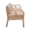 2-seater Ytrone sofa pakoworld natural color rattan-beige cushion 166x61.5x71cm