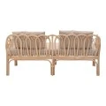 2-seater Ytrone sofa pakoworld natural color rattan-beige cushion 166x61.5x71cm