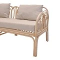 2-seater Ytrone sofa pakoworld natural color rattan-beige cushion 166x61.5x71cm