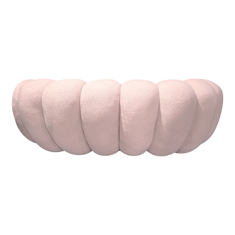 Καναπές Embrace pakoworld μπουκλέ ύφασμα σε ροζ απόχρωση 180x105x65εκ
