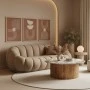 Sofa Embrace pakoworld velvet in grey beige shade 180x105x65cm