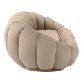 Sofa Embrace pakoworld velvet in grey beige shade 180x105x65cm