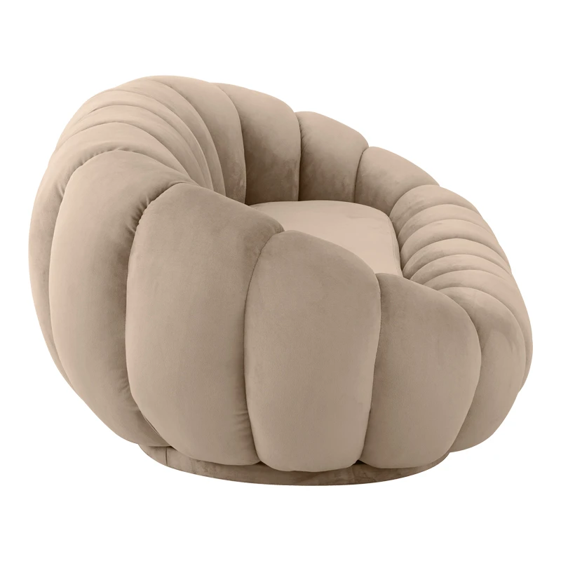 Sofa Embrace pakoworld velvet in grey beige shade 180x105x65cm