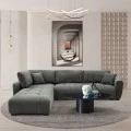 Sofa right corner Gianco pakoworld fabric in grey shade 298x208x85cm